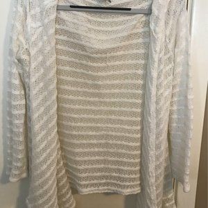 White Hooded Drapey Sweater